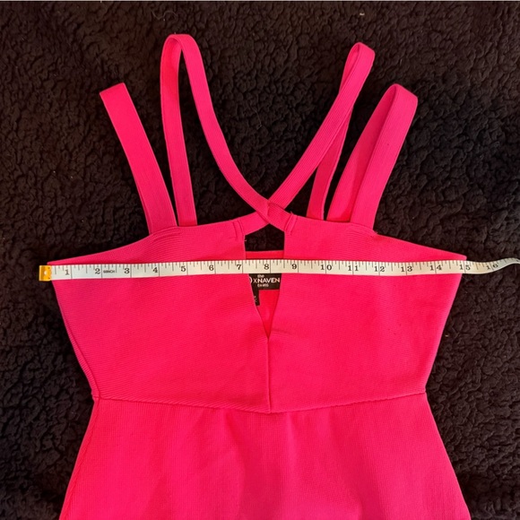 NBD Hot Pink Cross-Strap Mini Dress - Picture 3 of 9